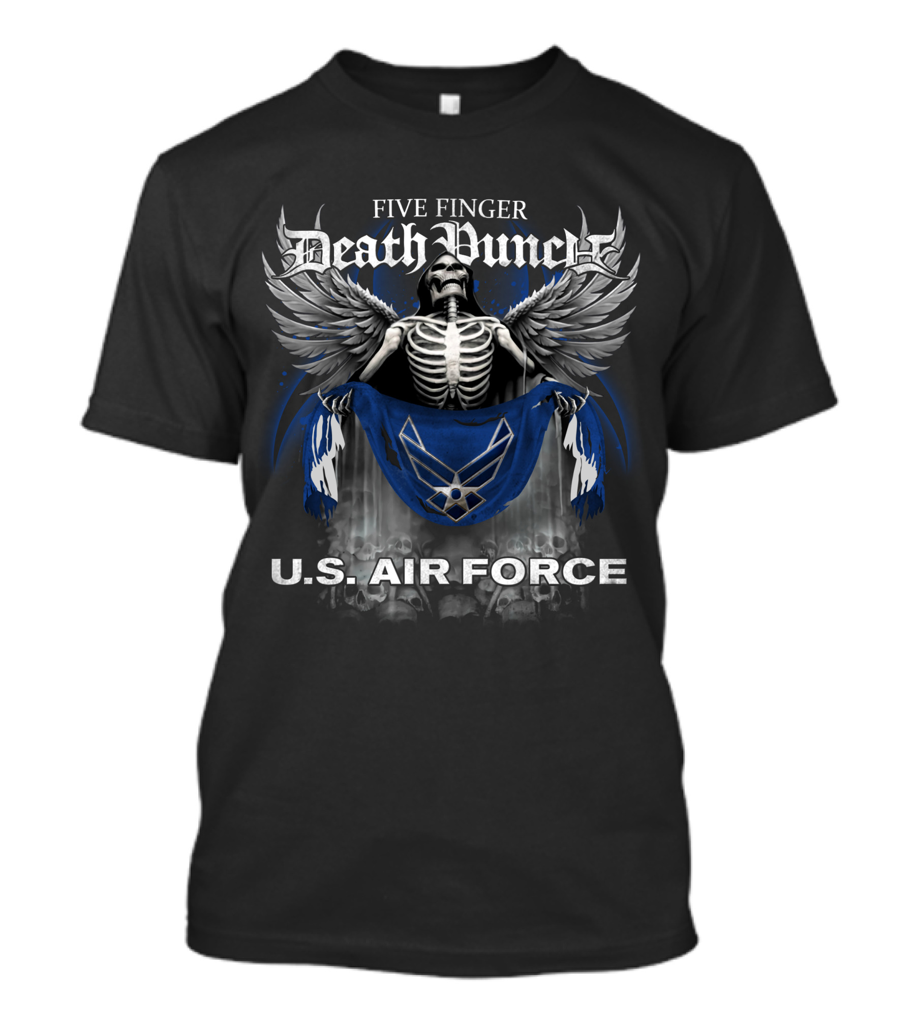 Five Finger Death Punch U.S. Air Force Skeleton With Wings And Flag T-Shirt