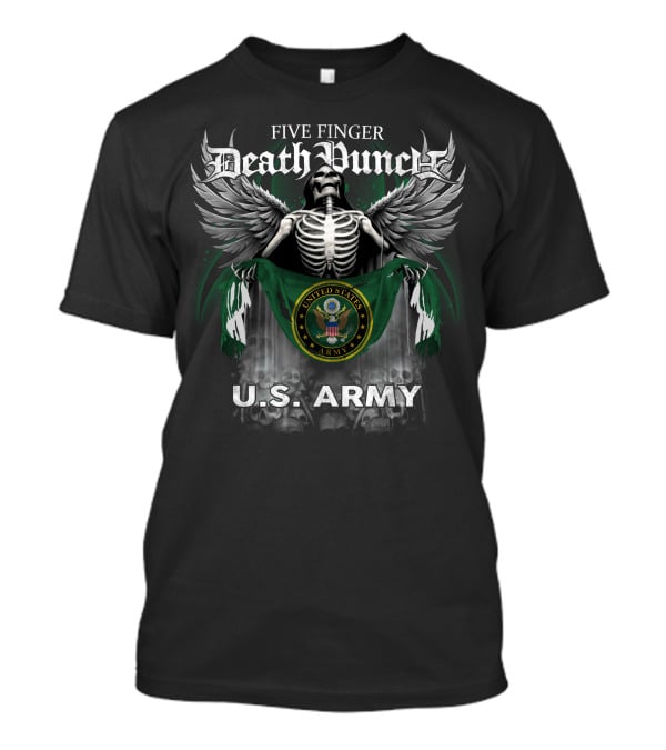 Five Finger Death Punch United States Army U.S. Army Skeleton And Wings Seal T-Shirt