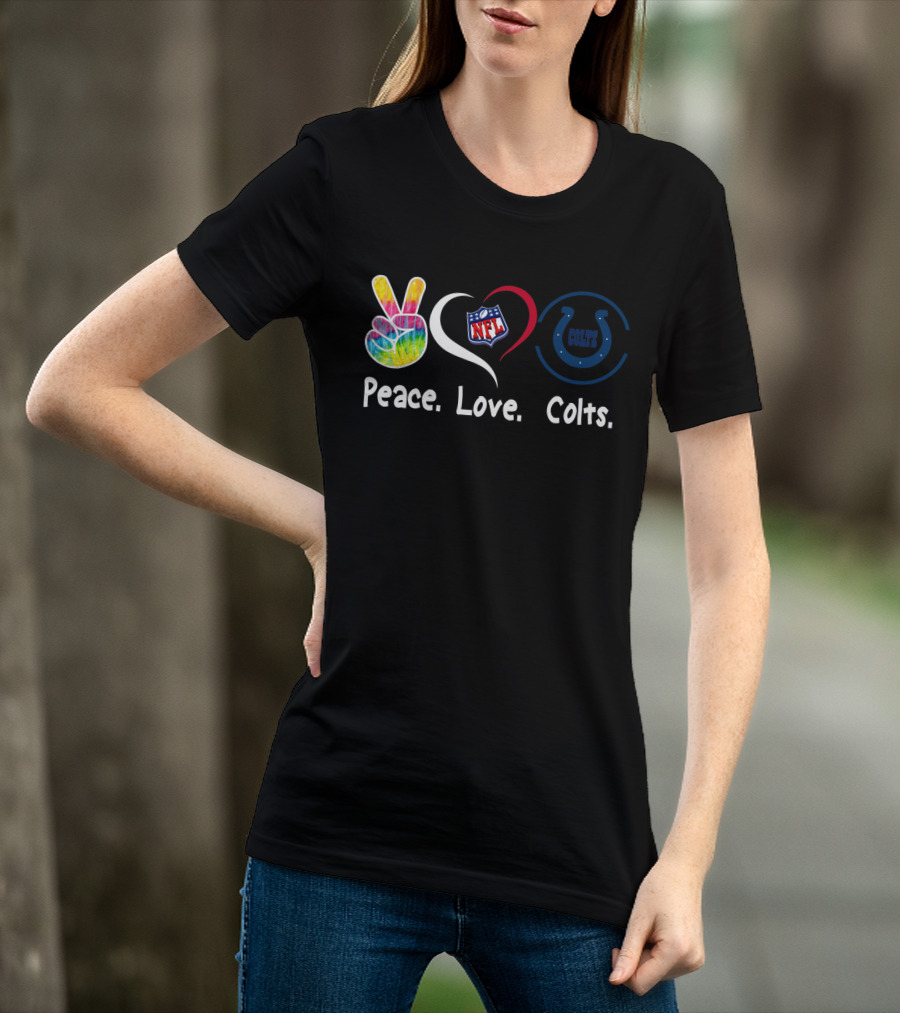 Peace Love Colts NFL Colts T-Shirt
