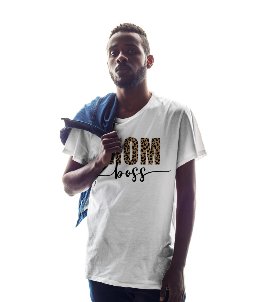 Mom Boss Leopard Print T-Shirt