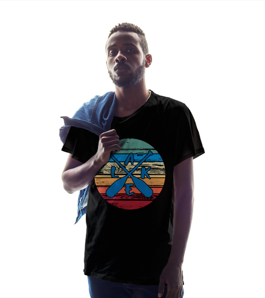 Lake Paddle Cross Rustic Vintage Summer Vacation T-Shirt