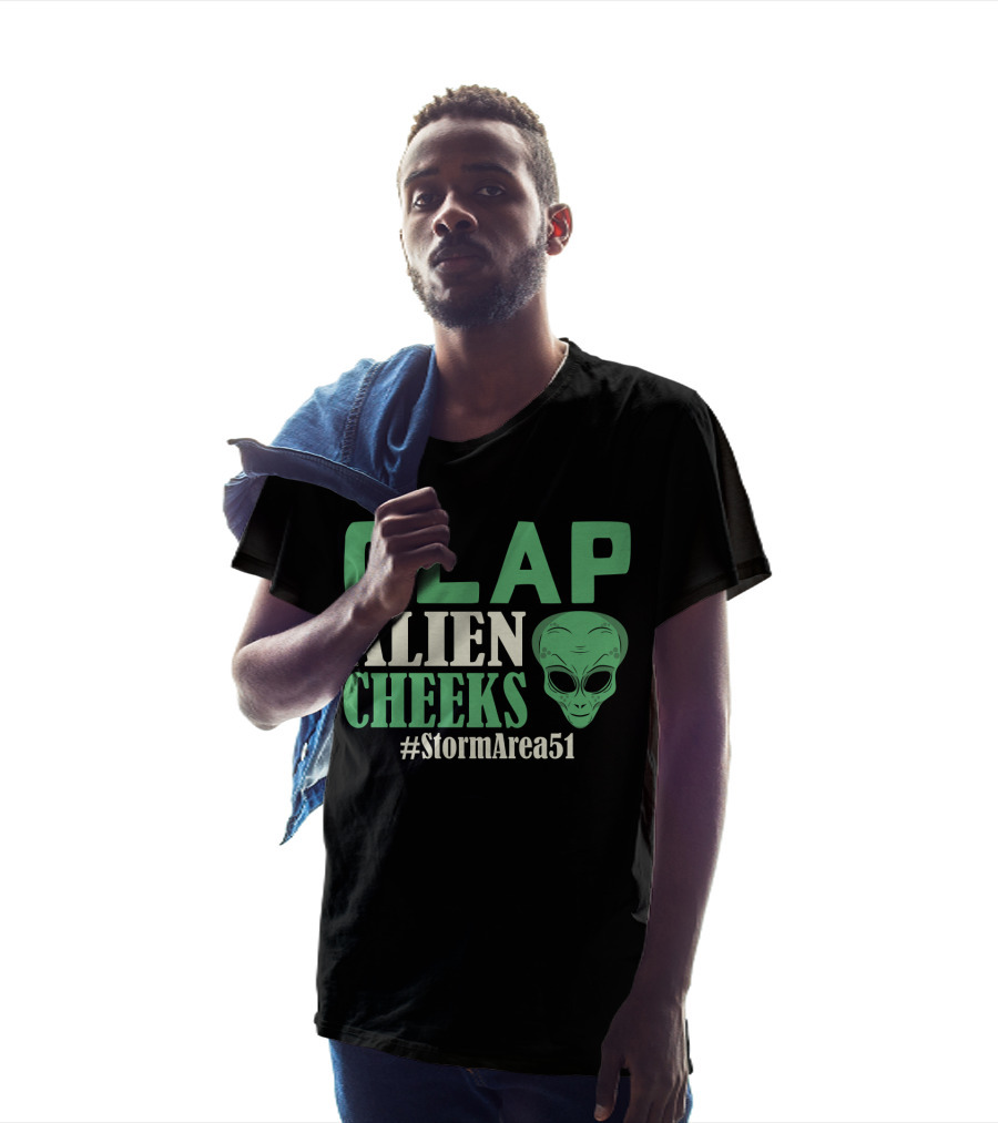Clap Alien Cheeks Alien Head Graphic Hashtag Storm Area 51 Fun Run T-Shirt