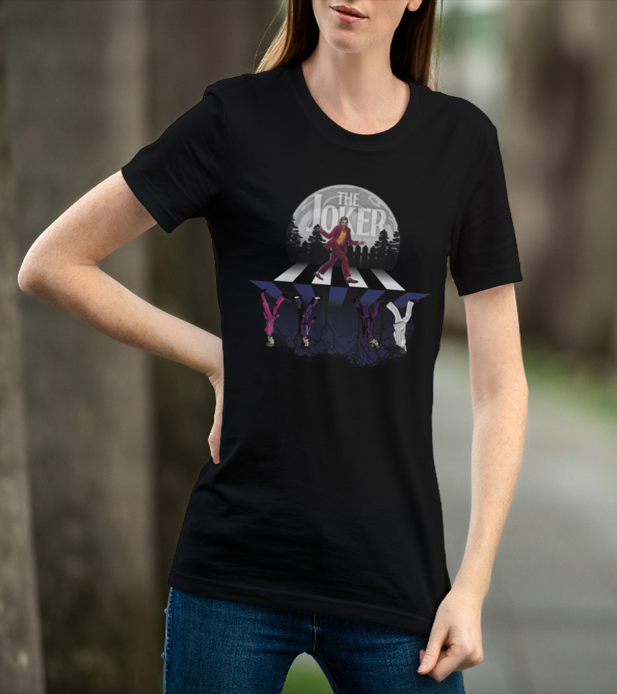 The Joker Walking Across Abbey Road Parody For Rock And Comic Fans T-Shirt