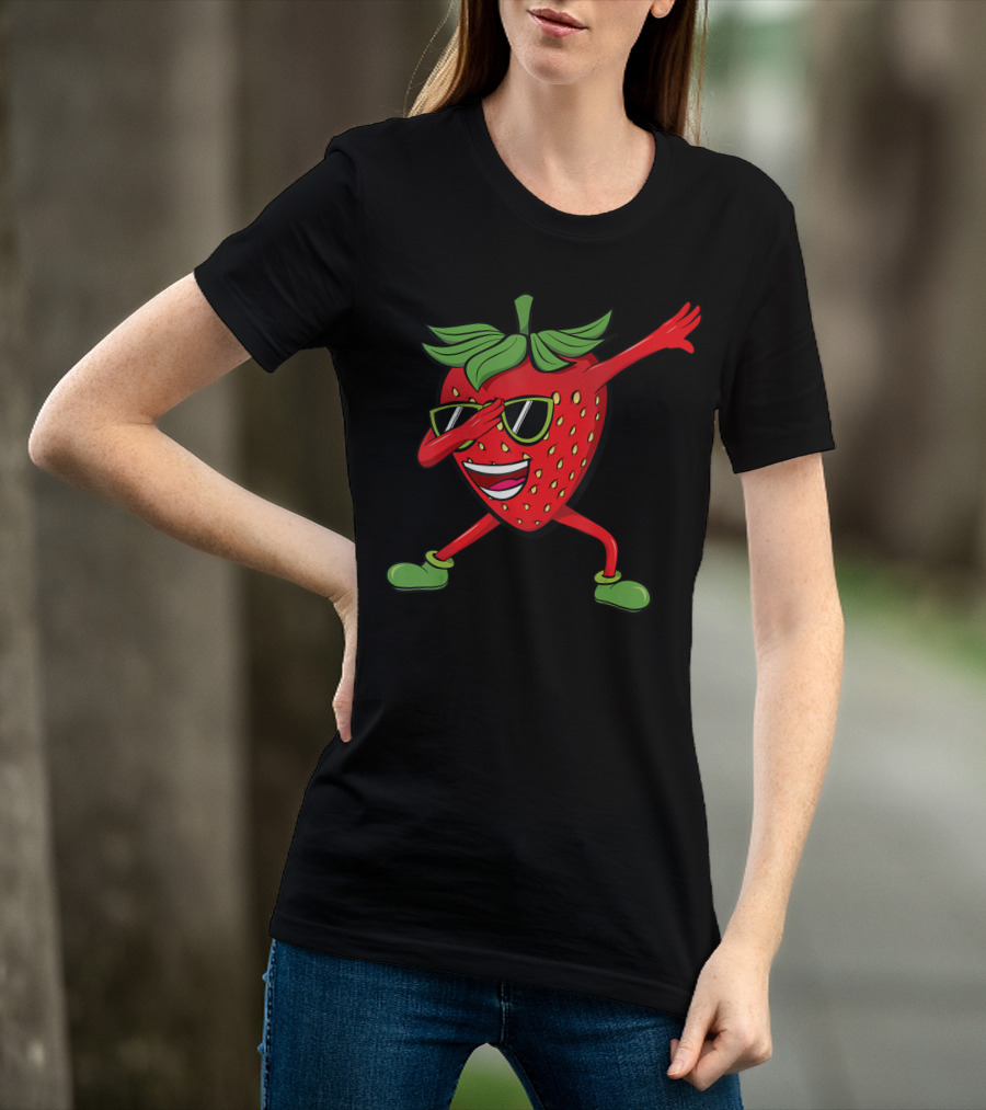 Dabbing Strawberry Dancing Summer Fruit Lover T-Shirt