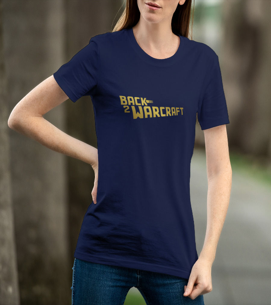 Back2Warcraft B2W Back To Warcraft Gold Text T-Shirt