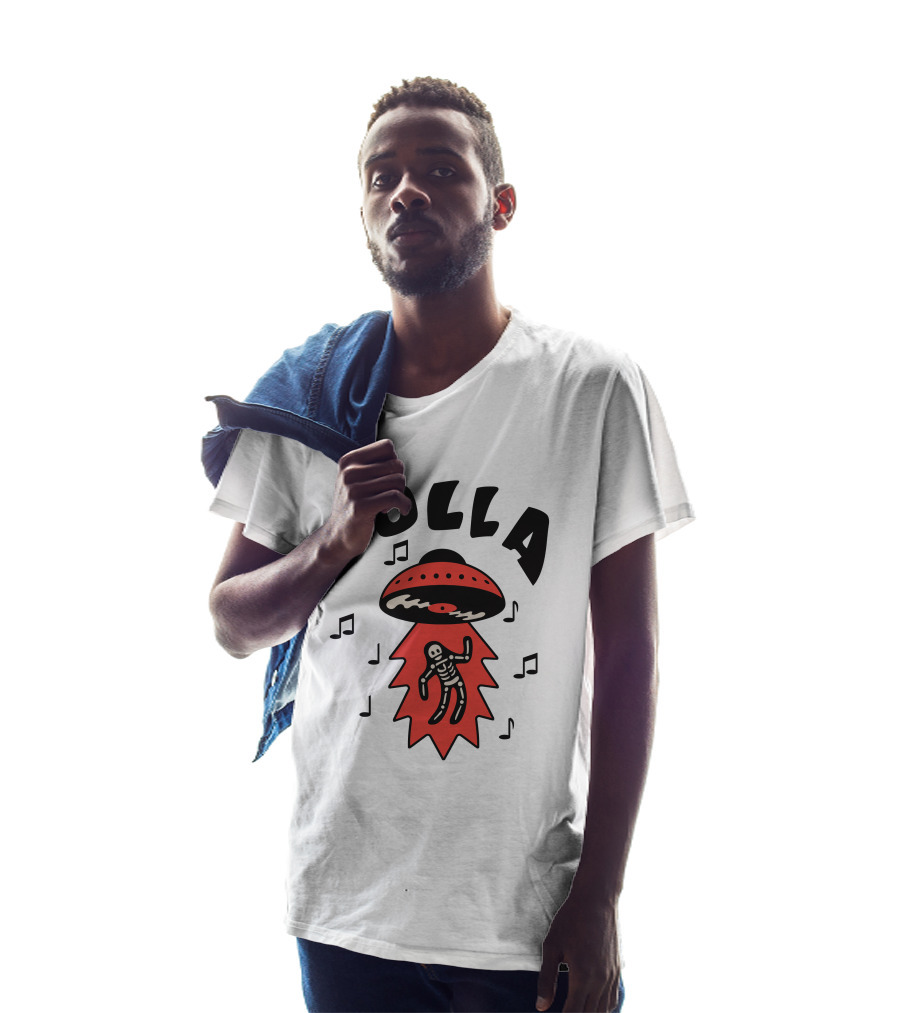 Lollapalooza Lolla UFO Skeleton Music Notes Merch T-Shirt