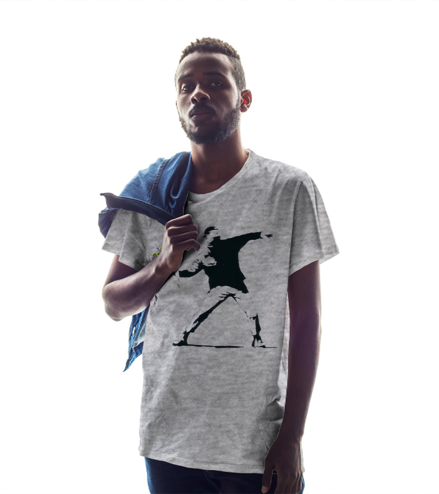 Banksy Flower Thrower Stencil T-Shirt