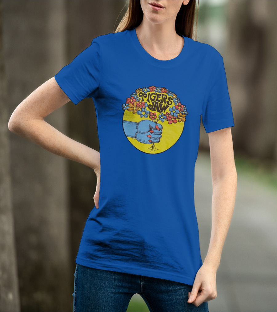 Tigers Jaw Flower Fist Retro Psychedelic Merch T-Shirt