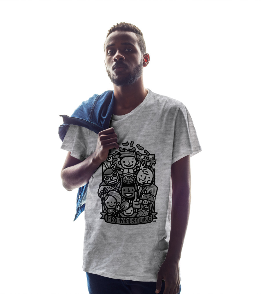 Ofooro Champ Celebration Pro Wrestling Cartoon Characters T-Shirt