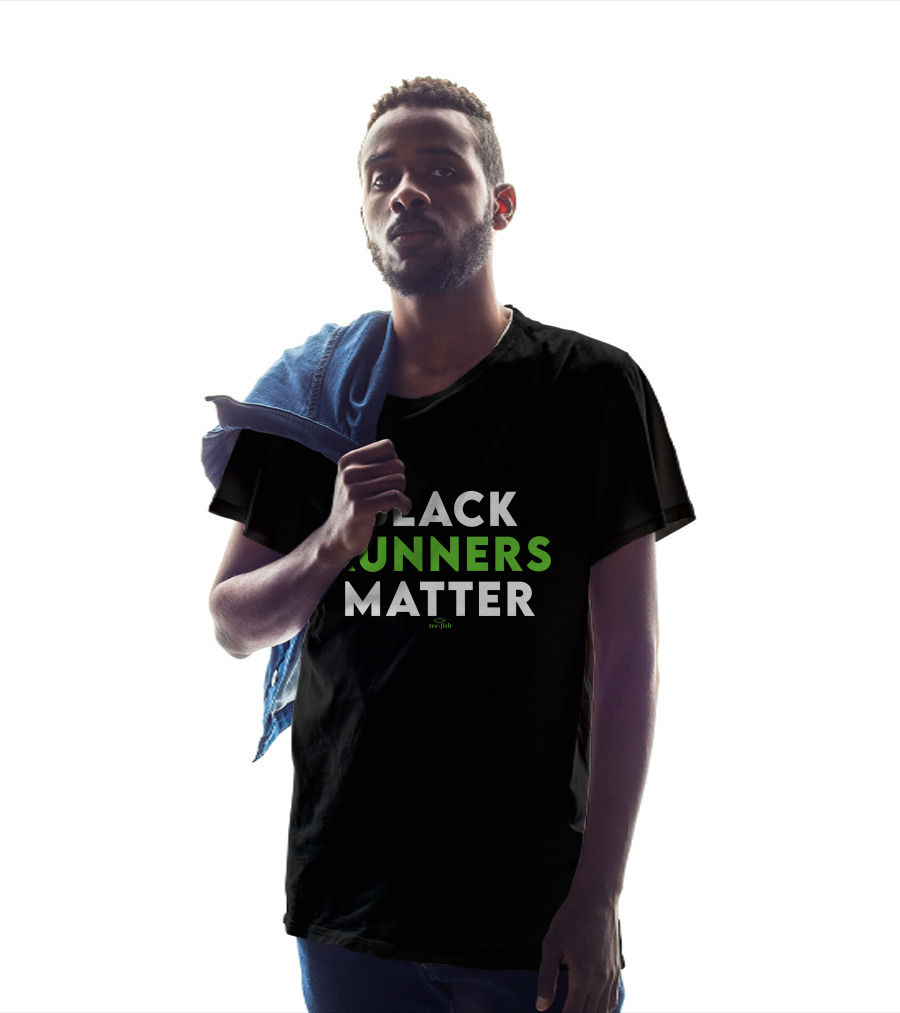 Teefish Black Runners Matter Milwaukee Focused Fitness Community Message T-Shirt