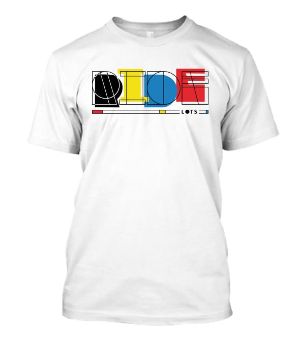 Ride Lots Geometric Multi Color Design Bicycling Shop T-Shirt