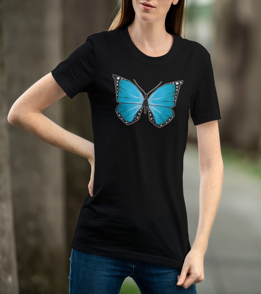 Blue Butterfly Aesthetic Soft Grunge T-Shirt