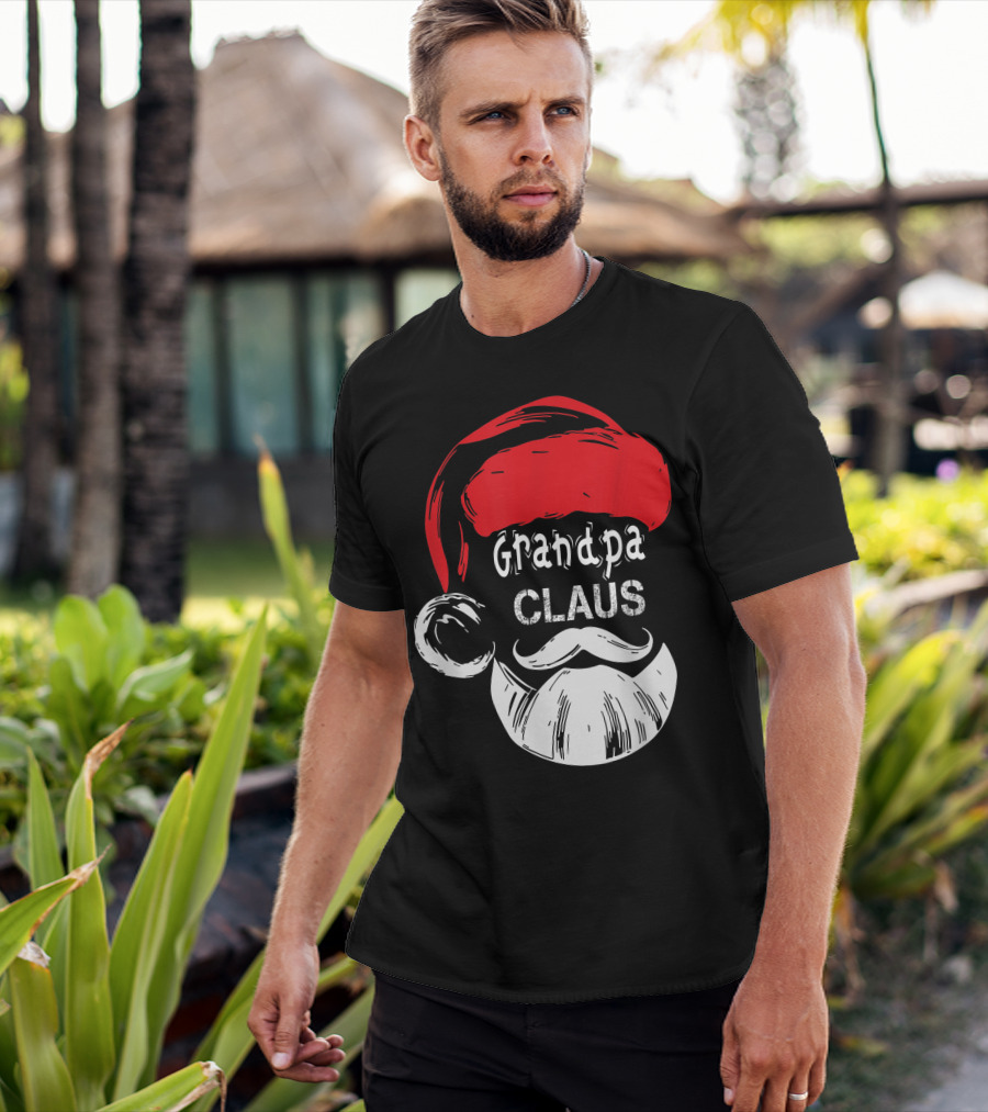 Grandpa Claus Christmas Grandpa Santa Beard Hat T-Shirt