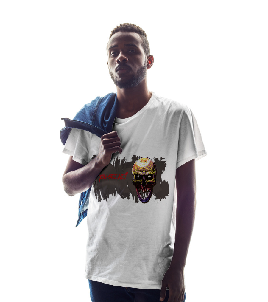 Skull Yellow Scary Horror You See Me T-Shirt