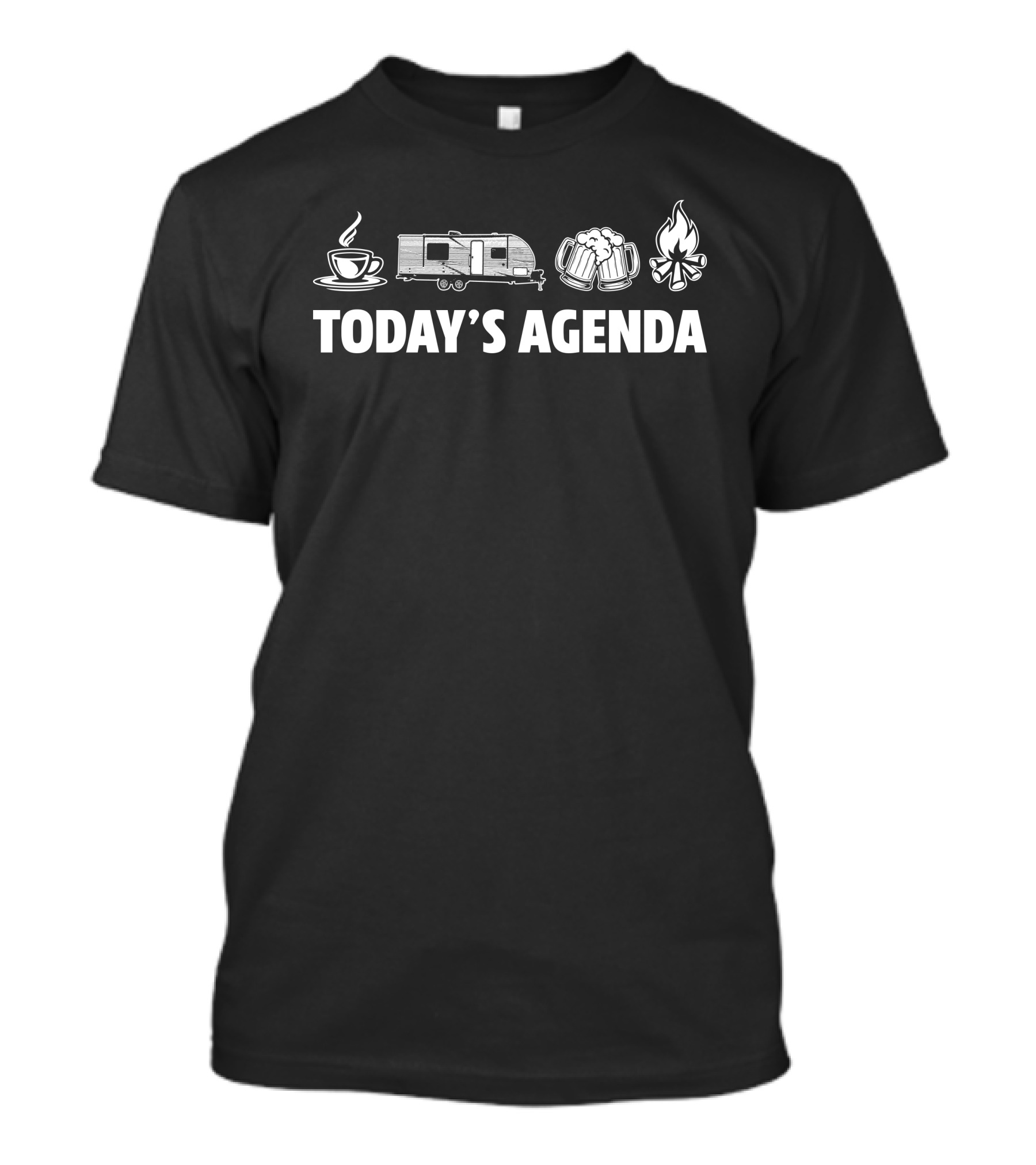 Today's Agenda Coffee East To West Della Terra 230RB Beer Campfire T-Shirt