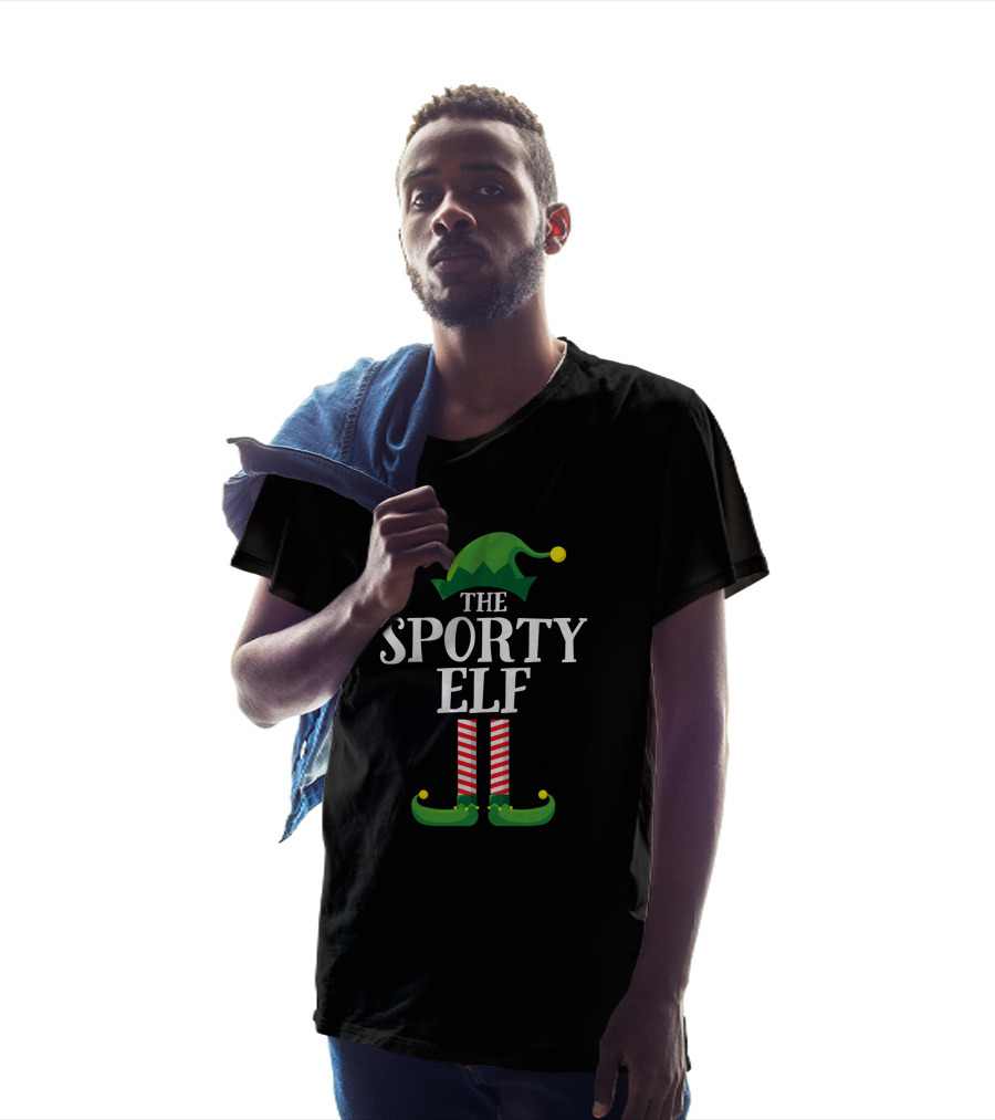 The Sporty Elf Matching Family Group Christmas Party T-Shirt