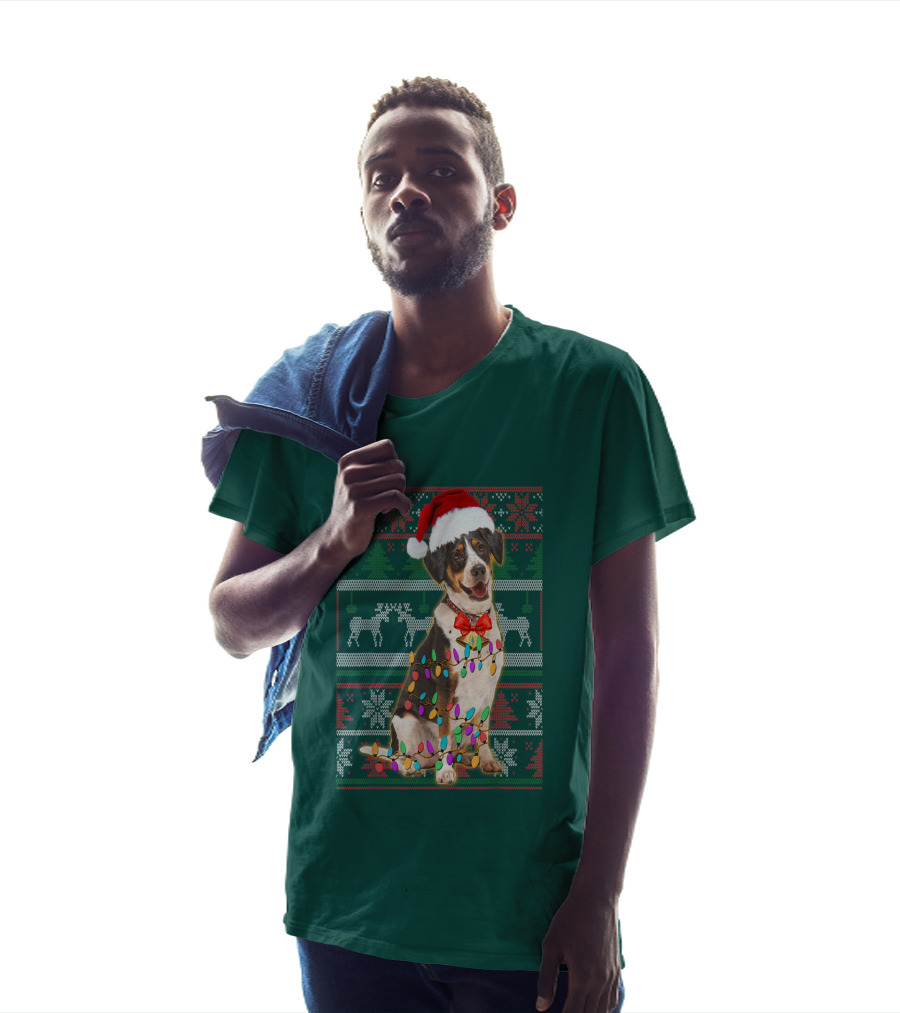 Treeing Walker Coonhound Christmas Lights Santa Hat Holiday T-Shirt