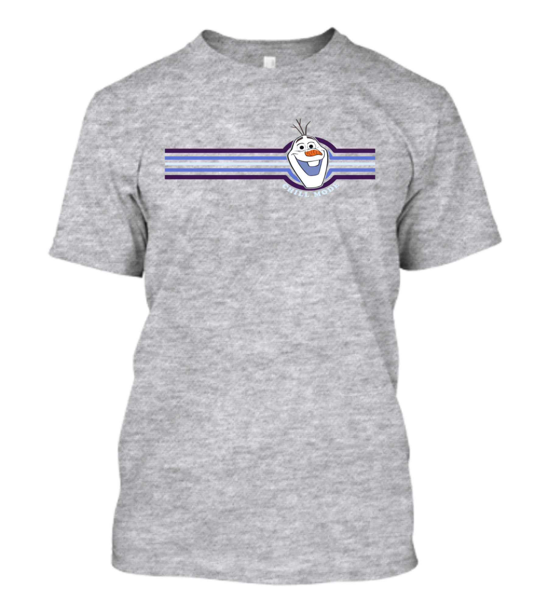 Frozen 2 Olaf Chill Mode Stripes Iconic Snowman With Shades Of Blue T-Shirt
