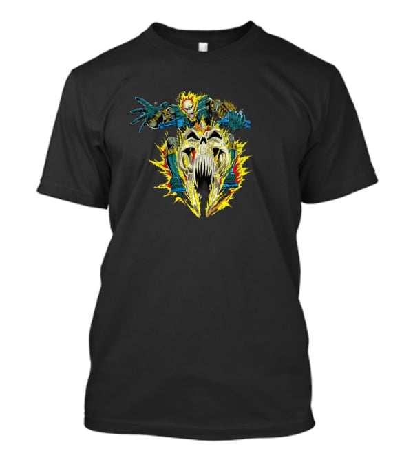 Marvel Ghost Rider Iconic Fiery Skull Action Shot T-Shirt