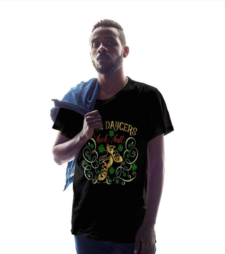 Irish Dancers Kick Butt Shamrock Shoes Swirls T-Shirt