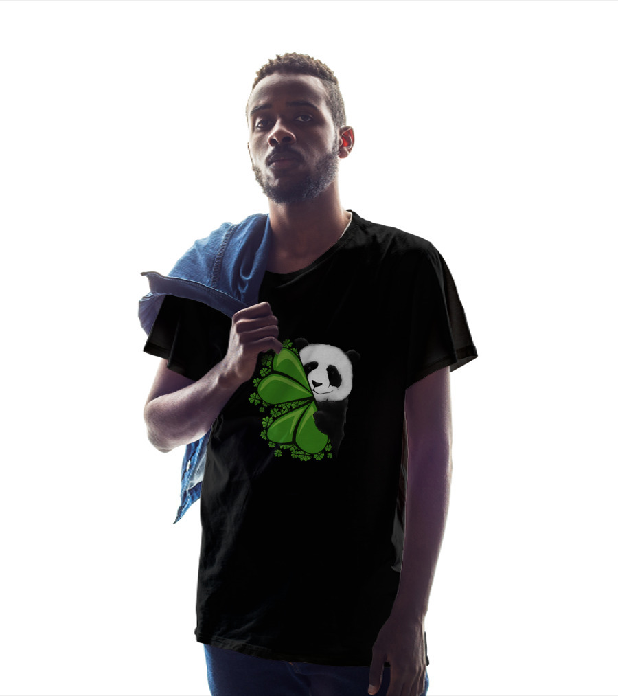 Lucky Clover Panda Shamrocks T-Shirt