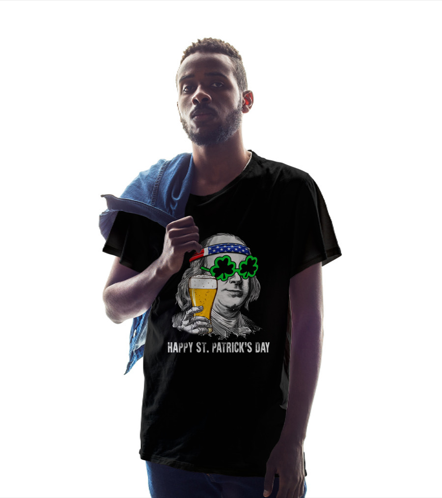 Happy St. Patrick's Day George Washington Beer Clover Glasses T-Shirt