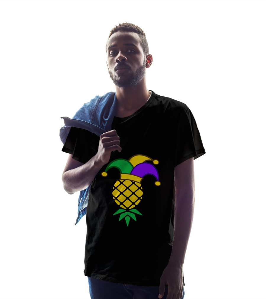 Upside Down Pineapple Jester Hat Mardi Gras T-Shirt
