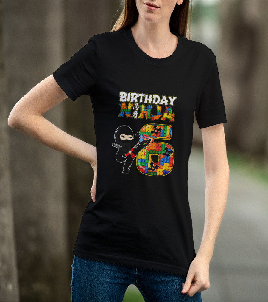 Birthday Ninja 6 Year Old Boy Ninja Party Favors Ninja Birthday T-Shirt