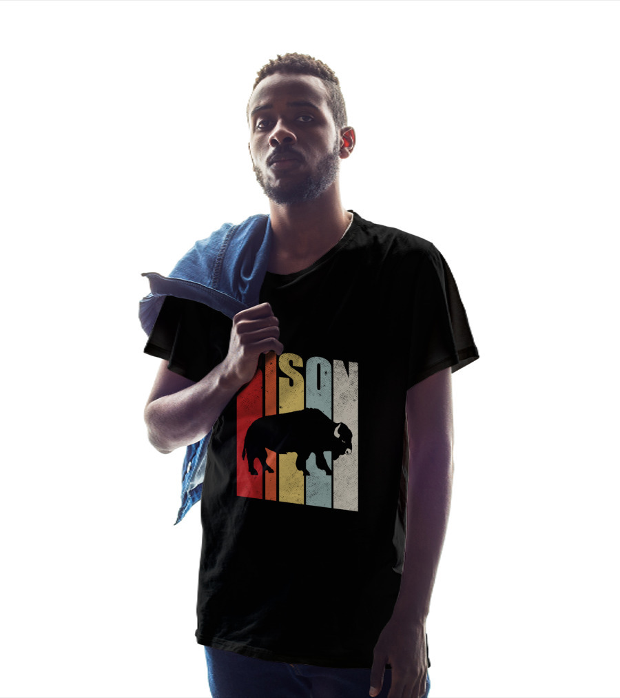 Bison American Buffalo Vintage Wildlife Retro T-Shirt