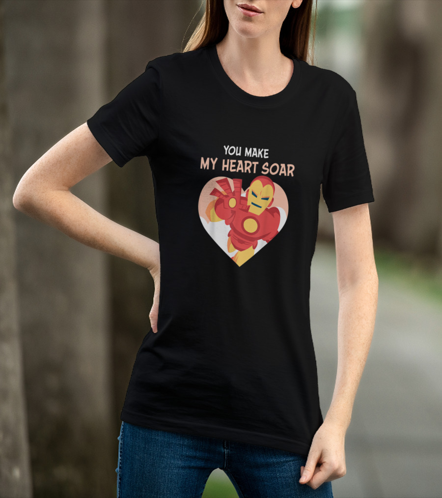 Iron Man You Make My Heart Soar Marvel Hero In Heart Shape T-Shirt