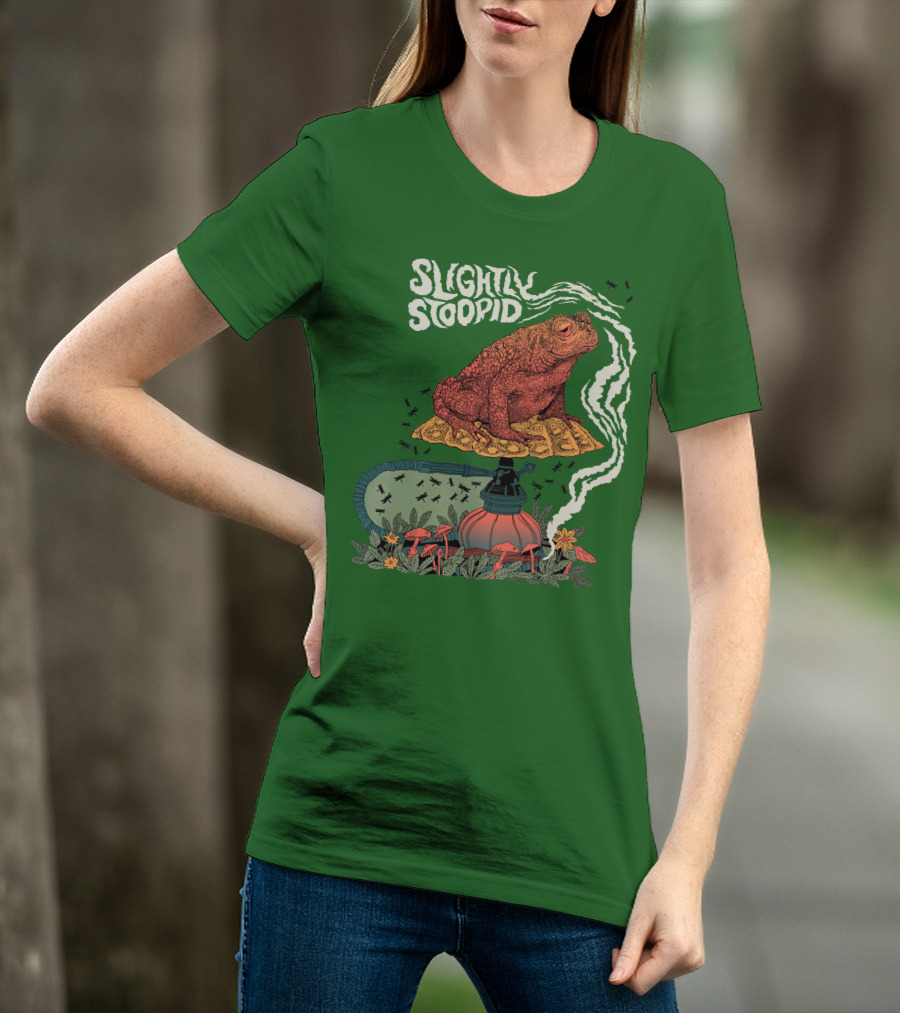 Slightly Stoopid Toad On Hookah With Mushrooms And Smoke T-Shirt