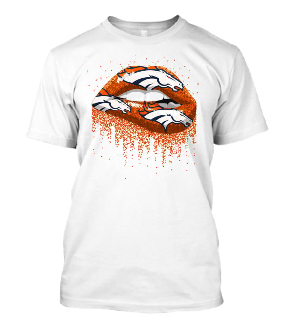 Denver Broncos Glitter Lips T-Shirt