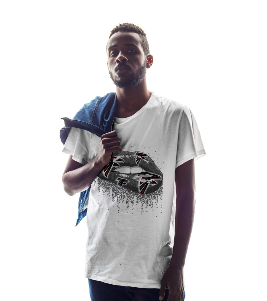 Atlanta Falcons Glitter Lips T-Shirt