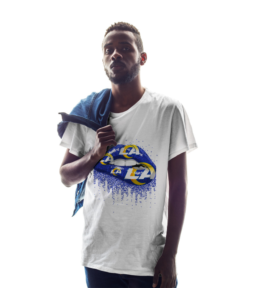 Los Angeles Rams Blue Lips With Team T-Shirt