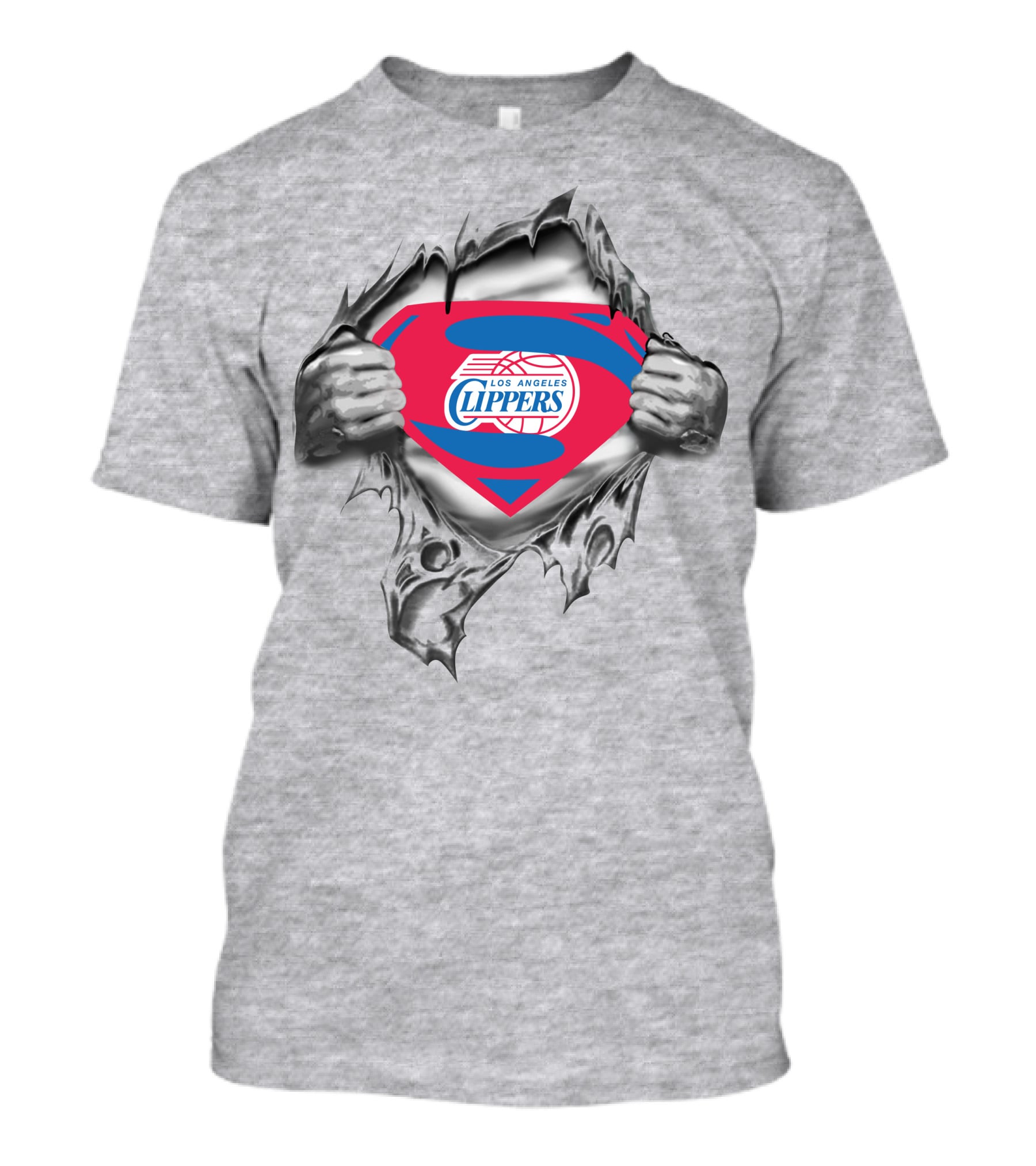 Los Angeles Clippers Superman Logo Burst Open T-Shirt