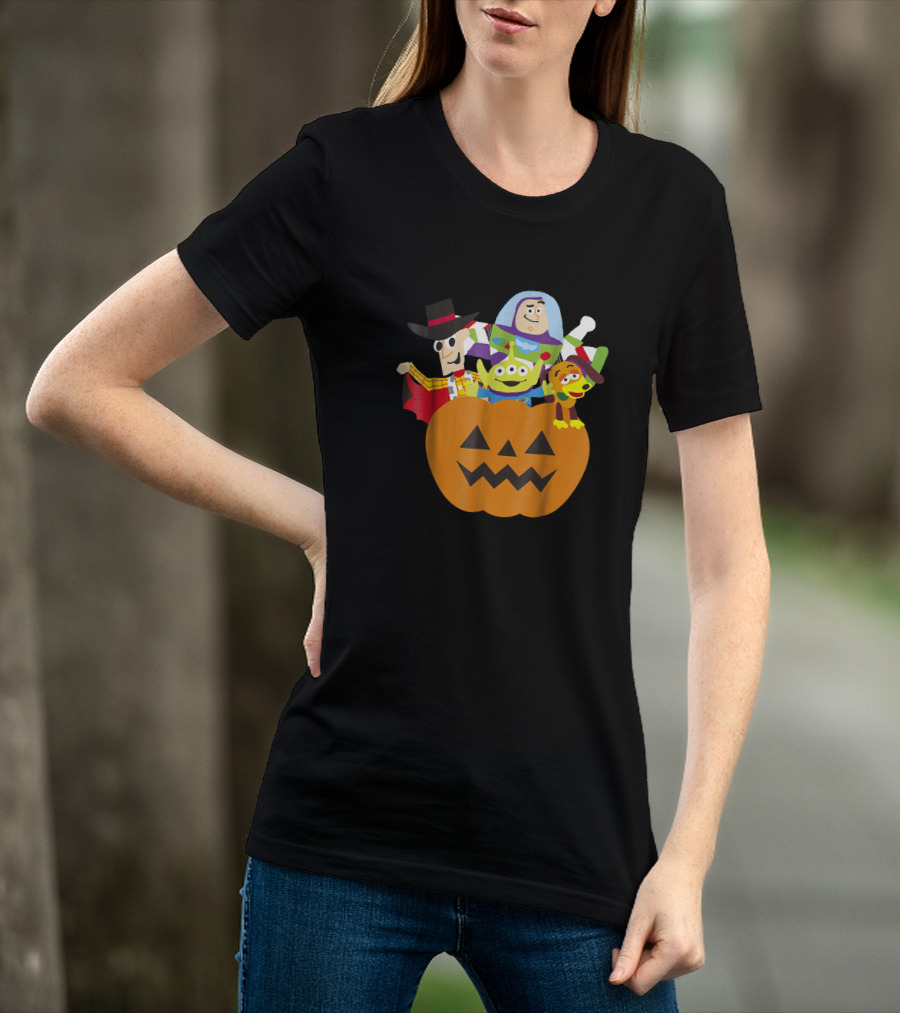 Disney Pixar Toy Story Characters In Halloween Pumpkin Costume T-Shirt