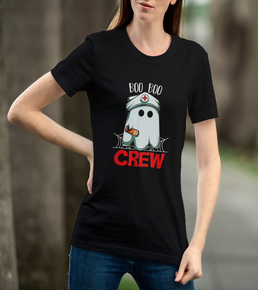Boo Boo Halloween Crew Nurse Ghost Funny Scary T-Shirt