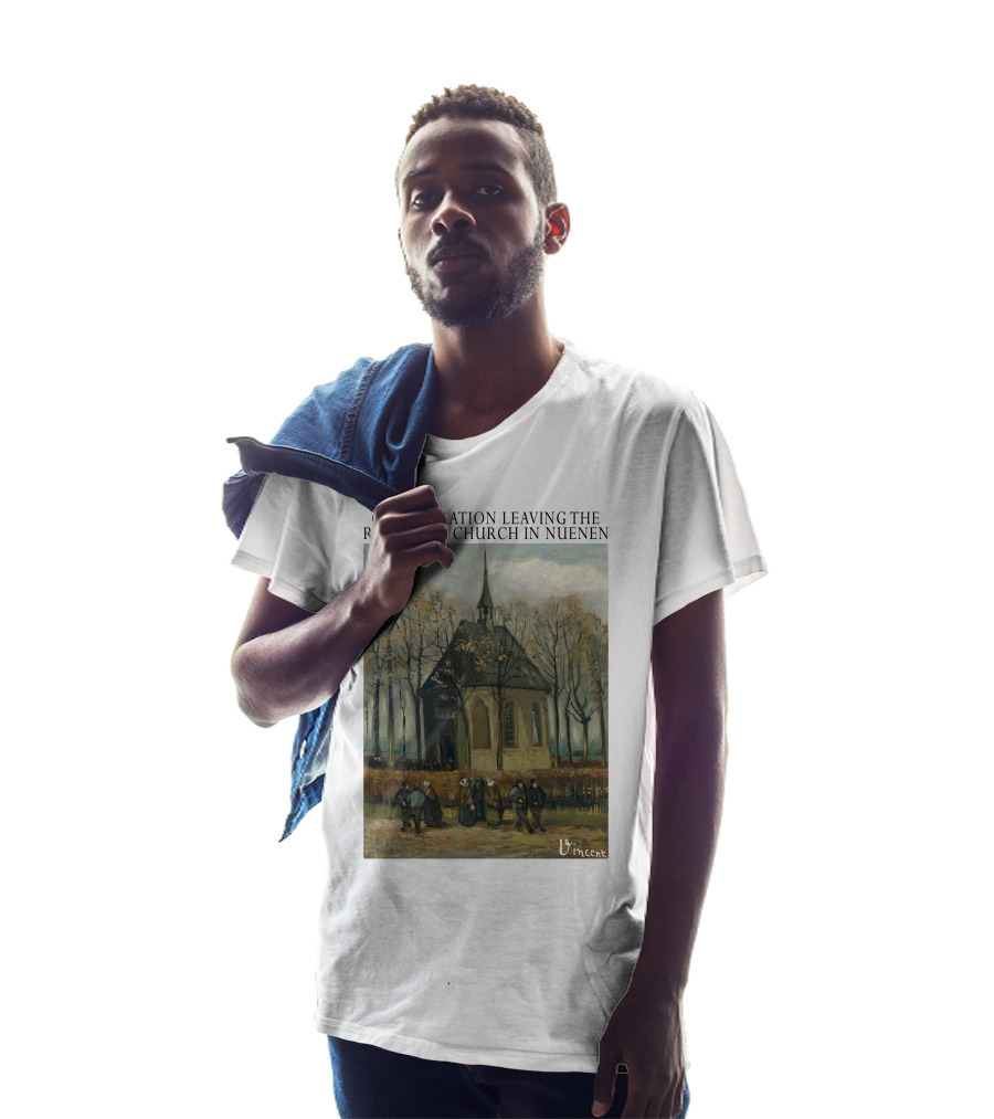 Congregation Leaving The Reformed Church In Nuenen Vincent Van Gogh Painting T-Shirt