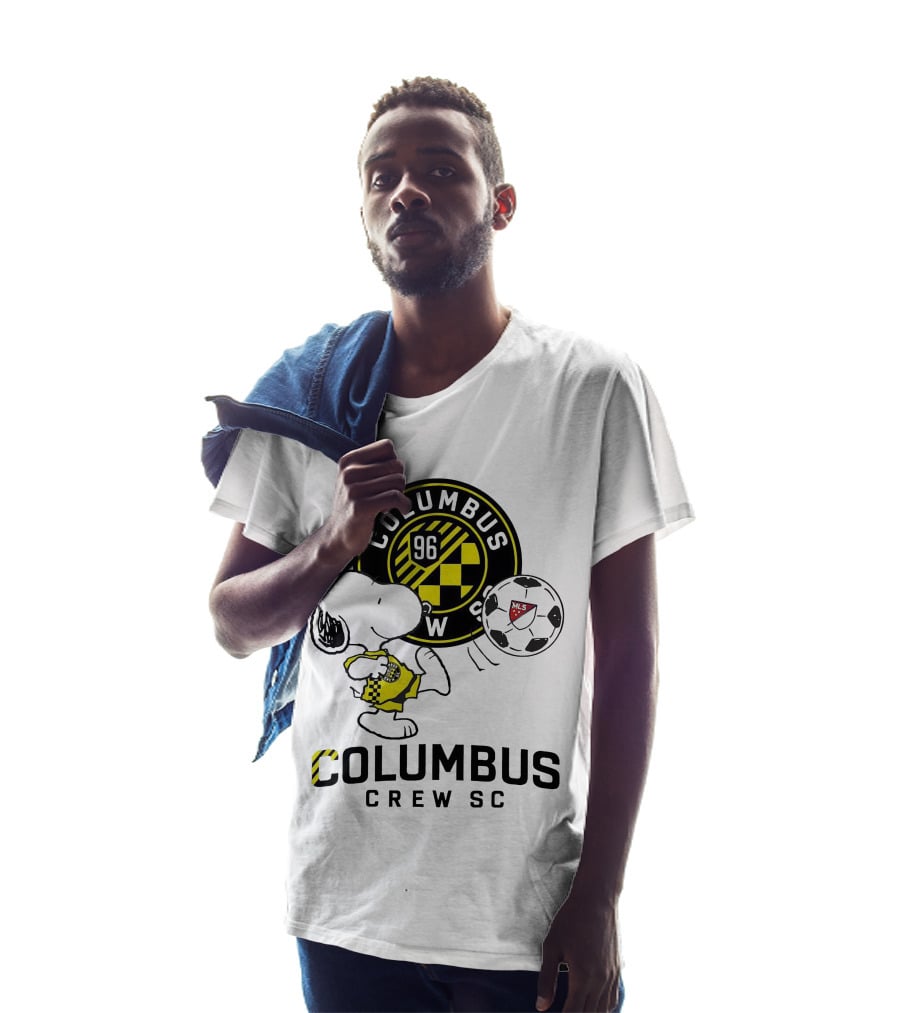 Snoopy Columbus Crew SC Soccer Shirt Iconic Peanuts Collaboration T-Shirt