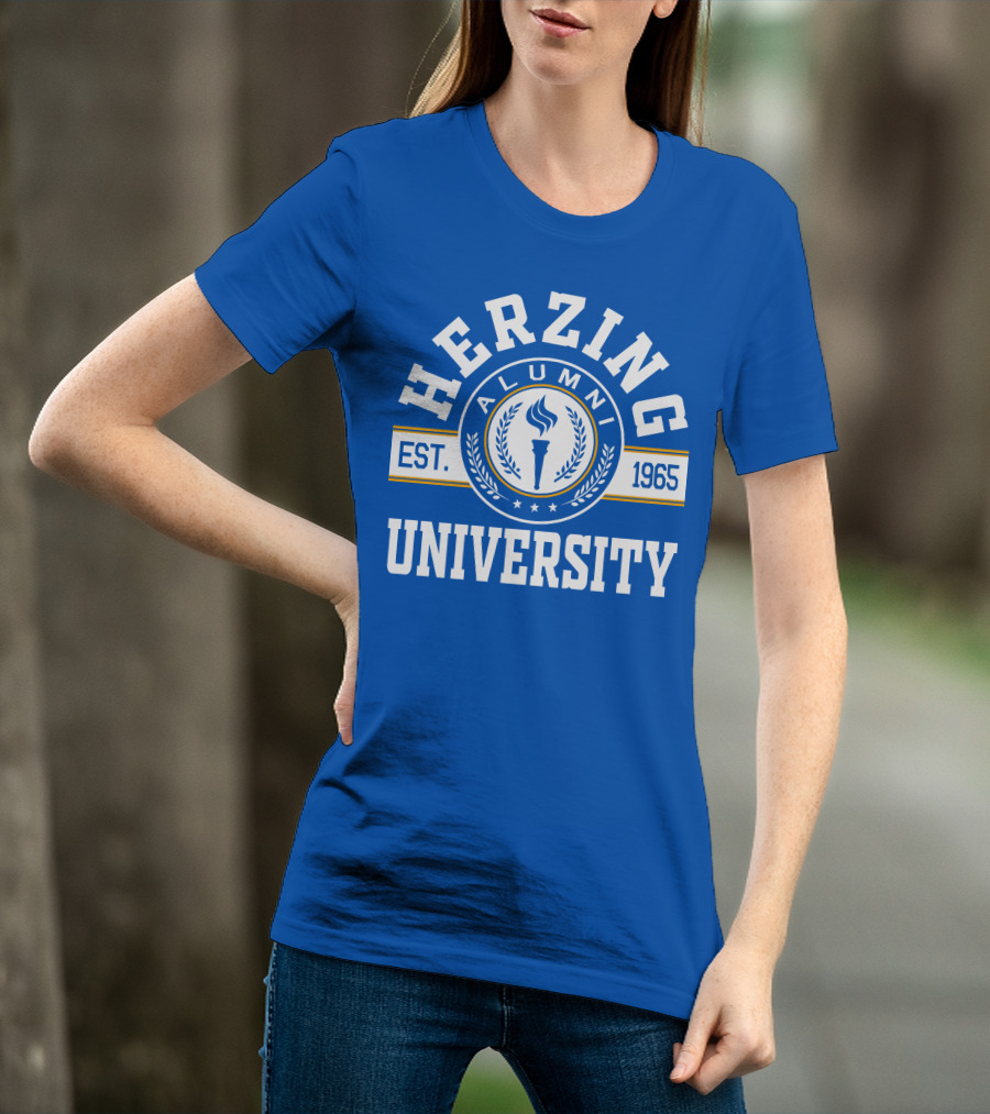 Herzing University Alumni Est. 1965 Logo With Torch And Laurel Wreath T-Shirt
