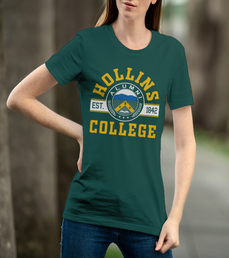 Hollins College Alumni Est. 1842 Fleur-de-lis And Mountain Emblem T-Shirt