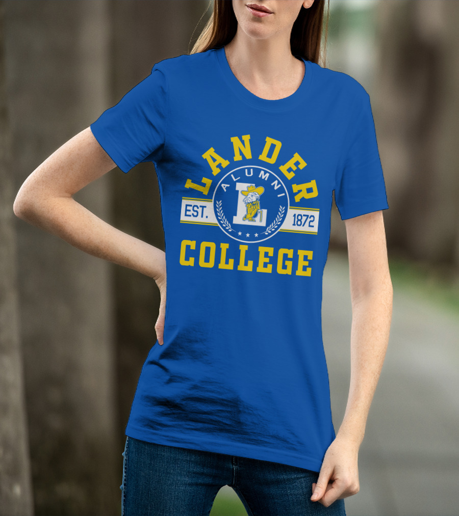 Lander College Alumni Est. 1872 Blue And Yellow T-Shirt