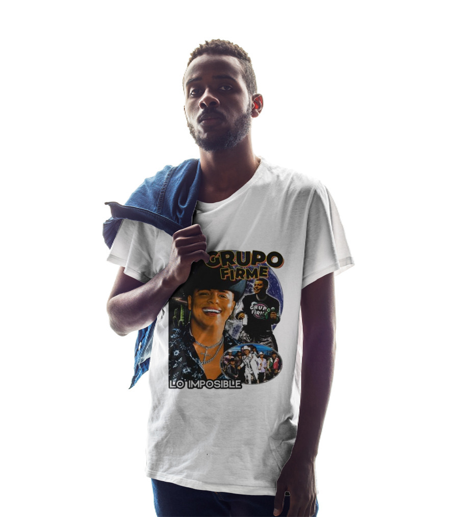 Grupo Firme Lo Imposible Cactus Cowboy Space Collage T-Shirt