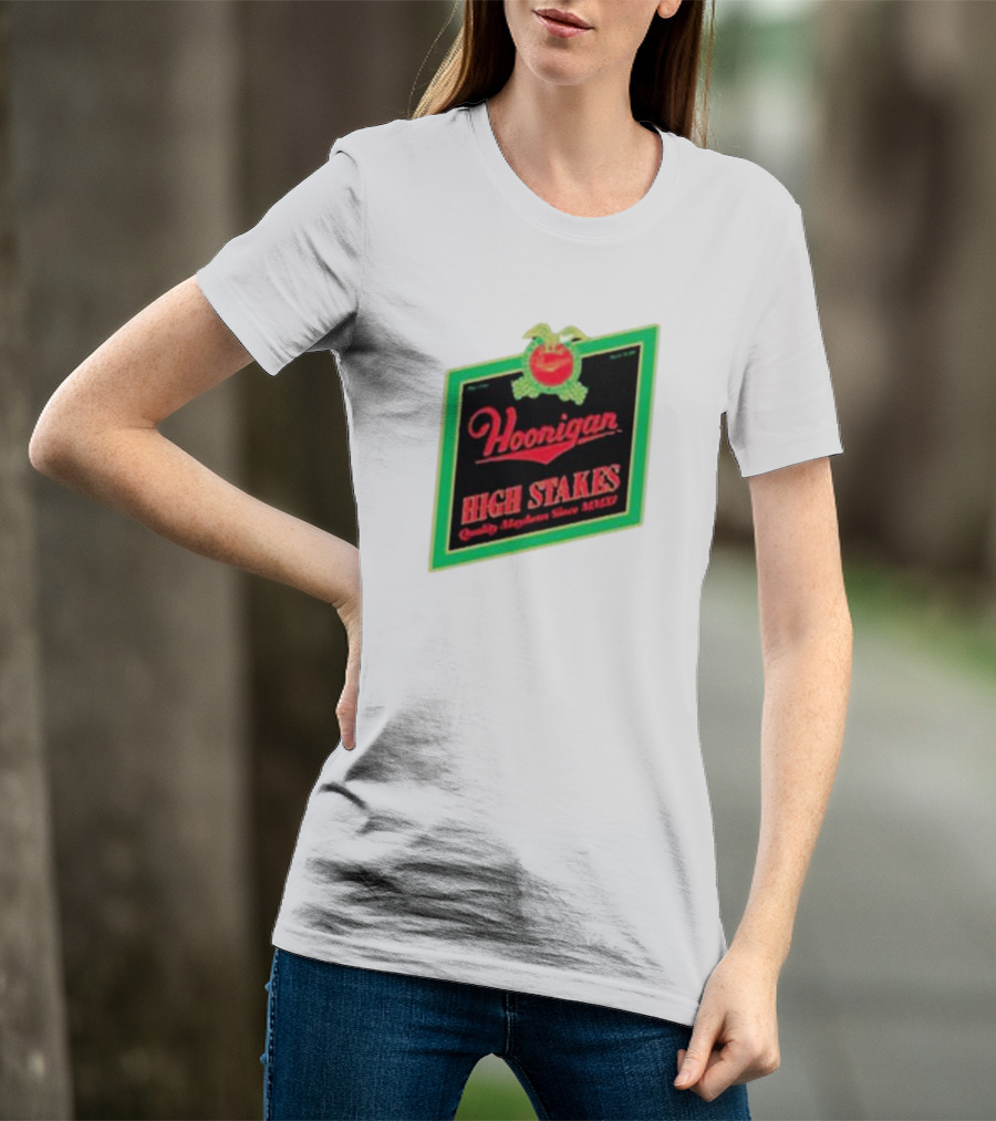 Hoonigan High Stakes Quality Mayhem Since MMXI Retro Apple Crate Label T-Shirt