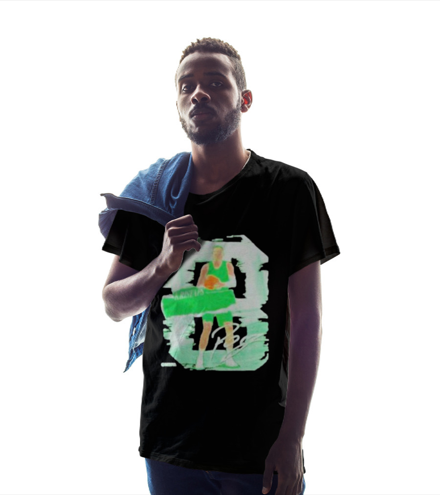 Kristaps Porzingis Boston Green Signature Basketball Player T-Shirt