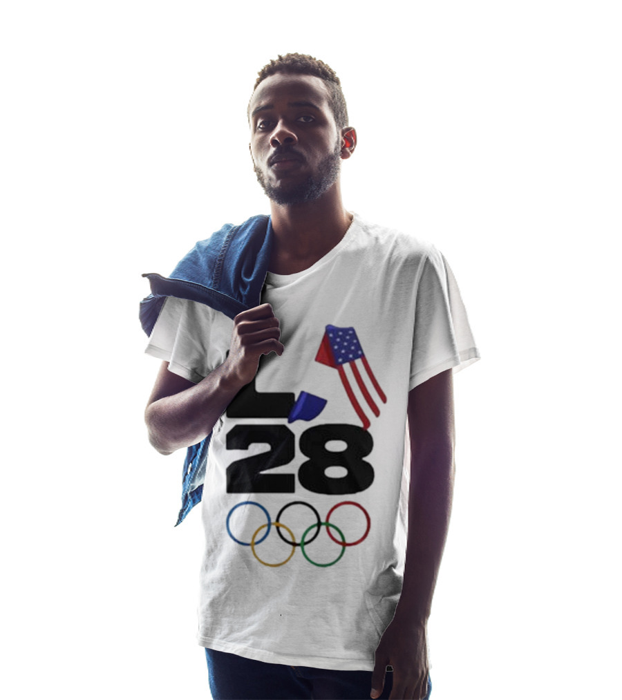 LA 28 Olympics American Flag Rings T-Shirt