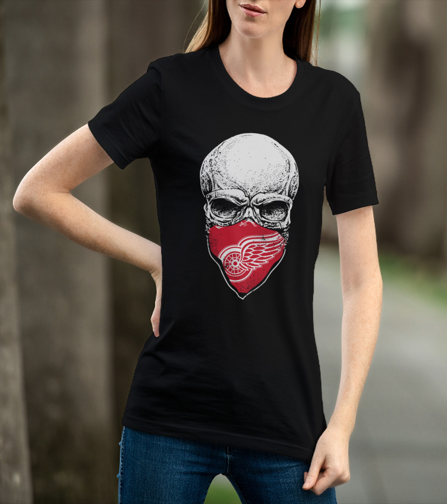 Detroit Red Wings Skull Bandana T-Shirt