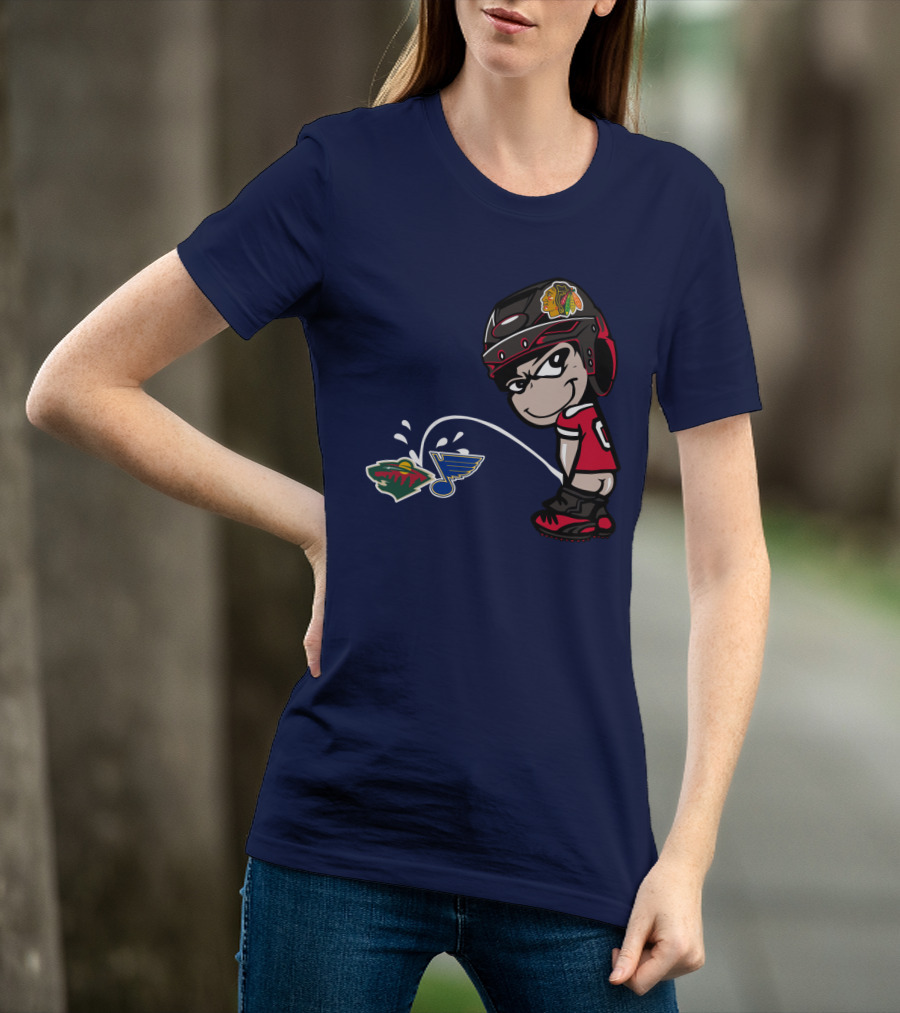 Chicago Blackhawks Vs Minnesota Wild St Louis Blues Rivalry T-Shirt