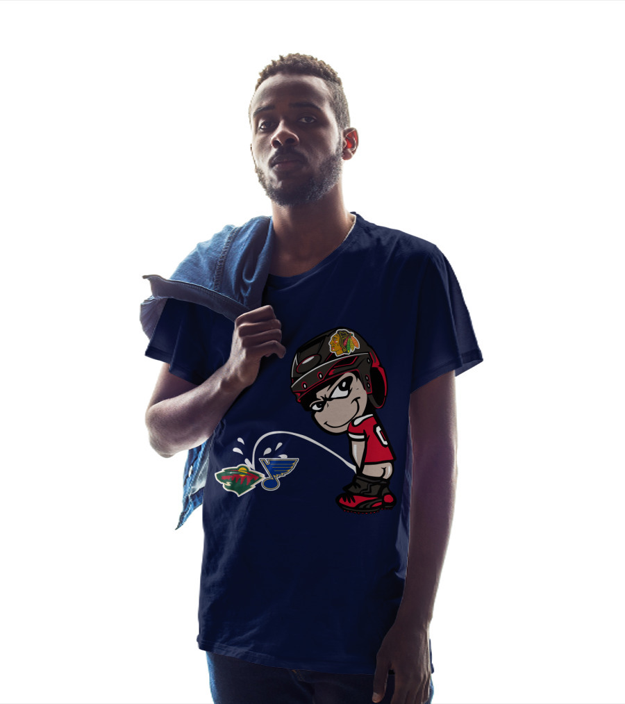 Chicago Blackhawks Vs Minnesota Wild St Louis Blues Rivalry T-Shirt
