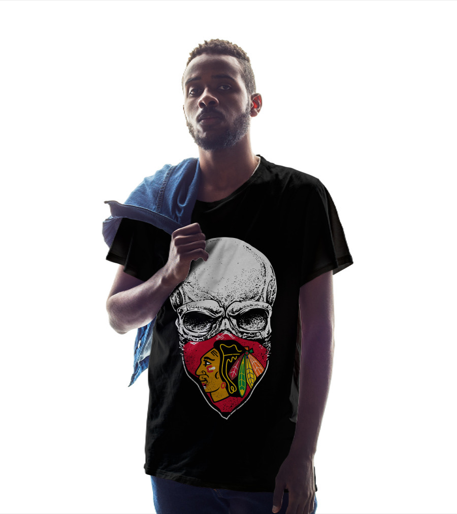 Chicago Blackhawks Skull Mask T-Shirt